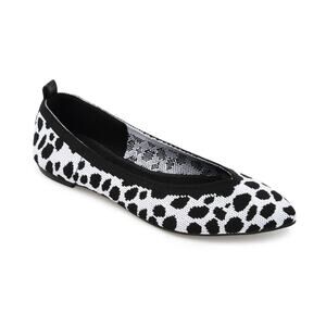 Journee Collection Women Pointed Toe Ballet Flats Karise Size US 9.5 Black White